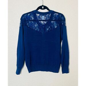 NWT North Style Navy Lace Cardigan Sweater Medium